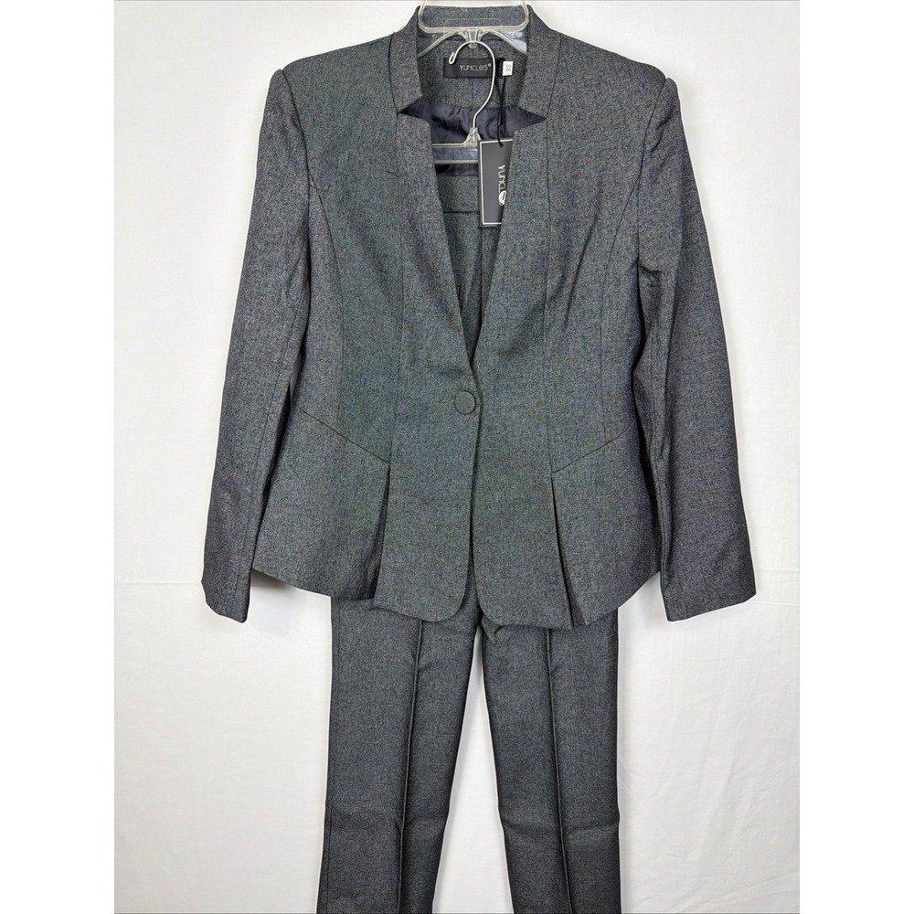 Yunclos Pant‎ Suit Women XS Gray NWT Two-Piece Blazer Trousers Professional Set